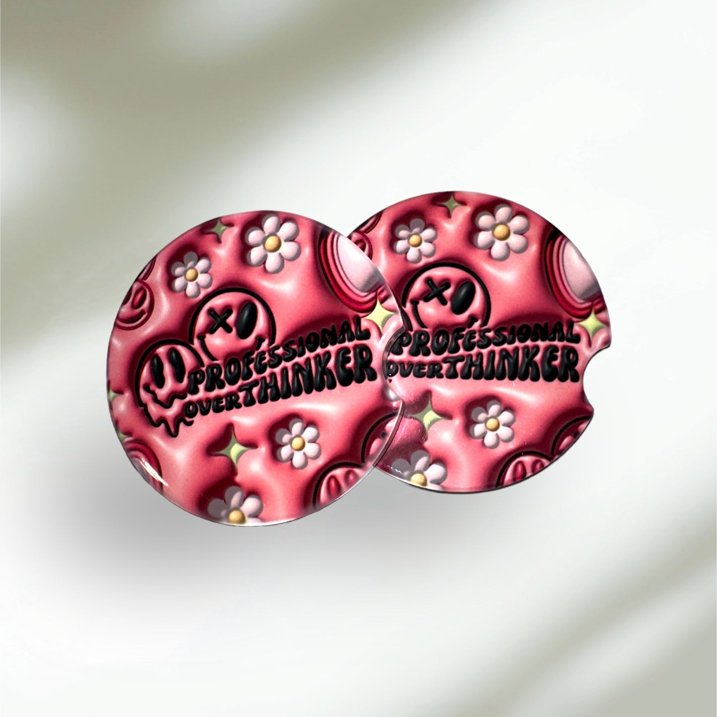 Professional Overthinkers Car Coasters - 2 Pack