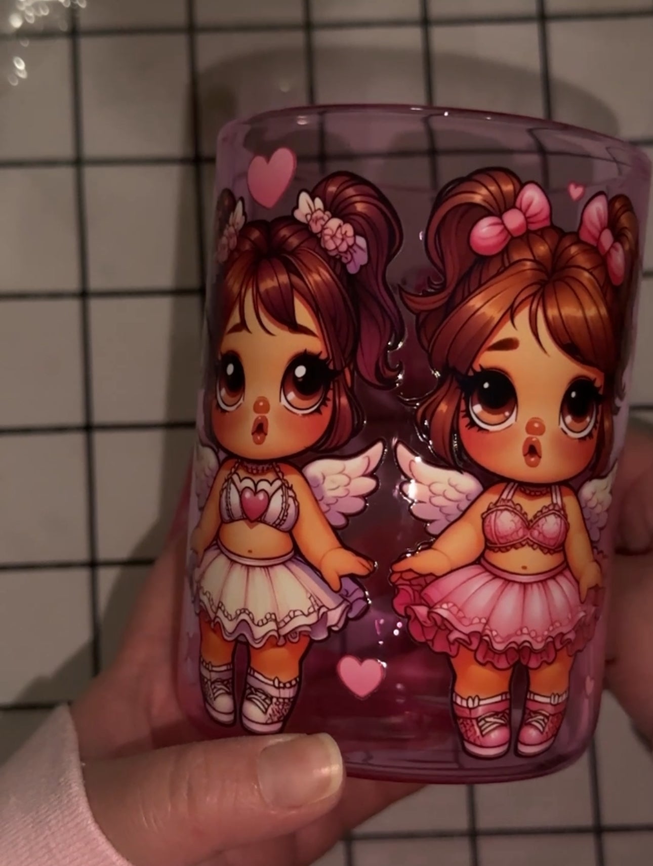 Ballerina Pink Glass Mug 15oz