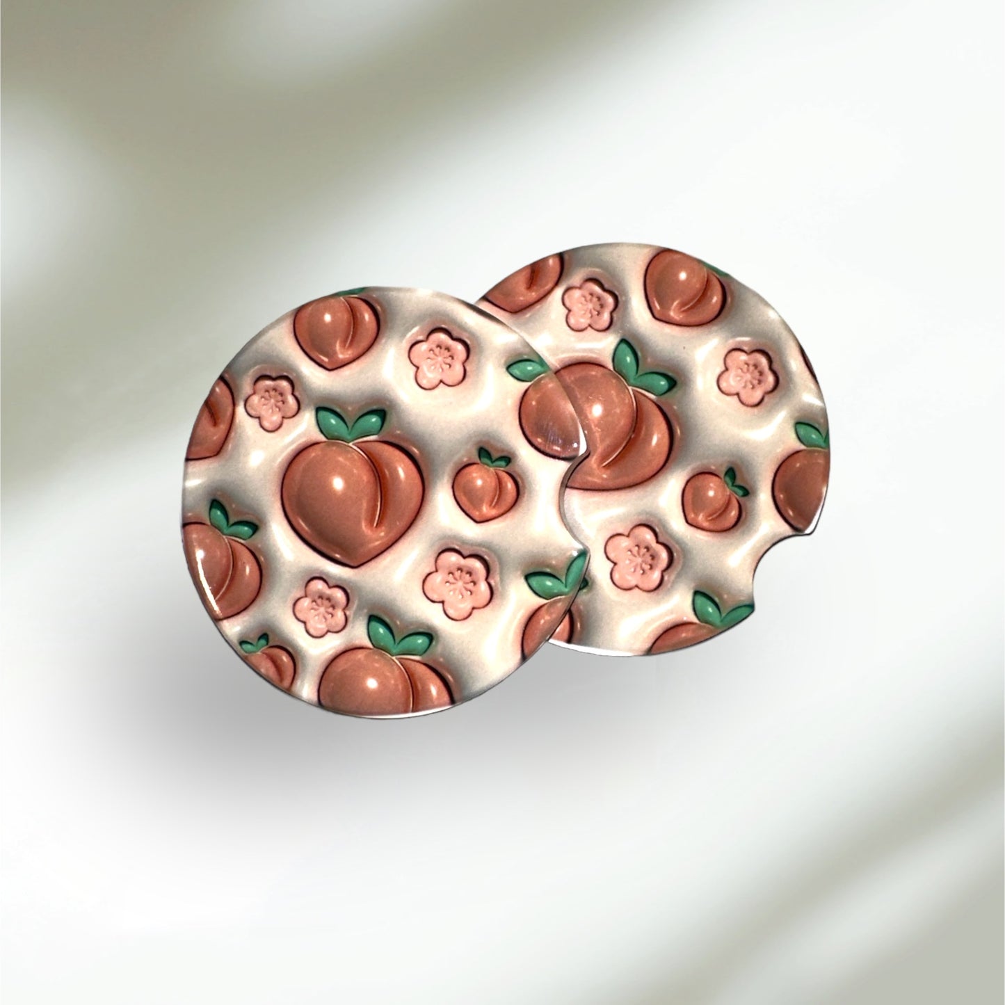 Peaches Car Coasters - 2 Pack