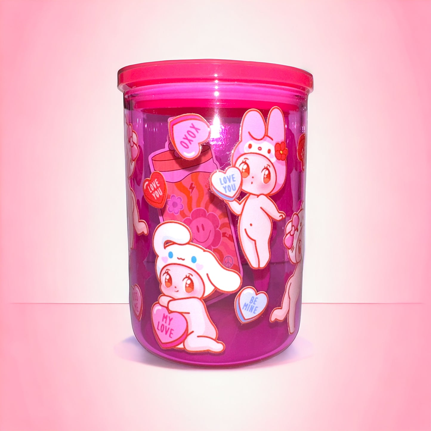 Pop Angel Hot Pink Glass Mug