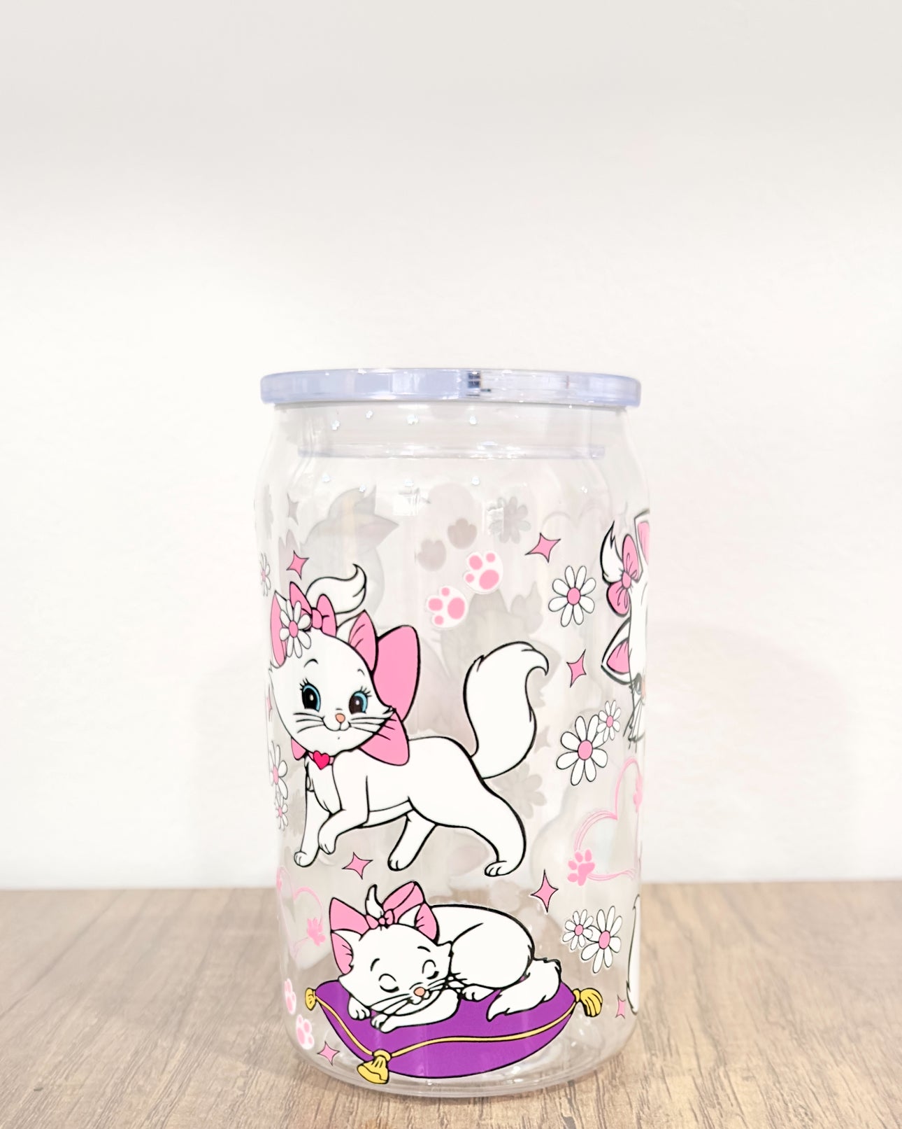 White Cat Acrylic Cup