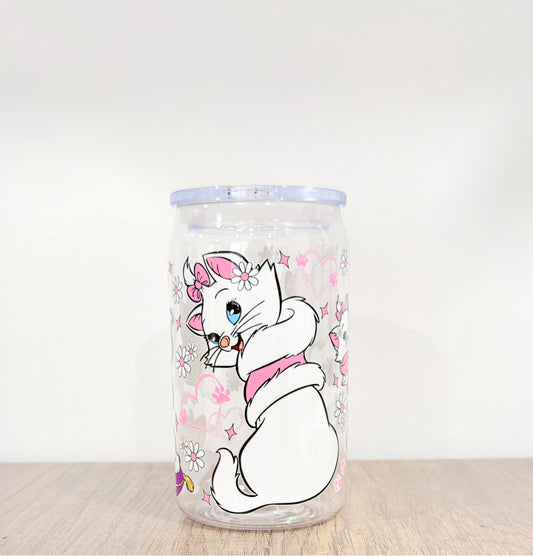 White Cat Acrylic Cup