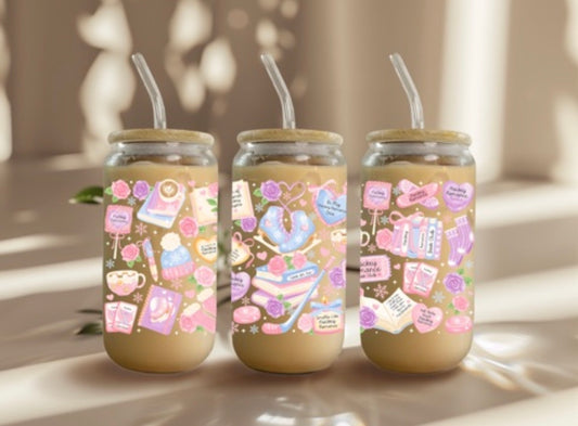 Love On Ice Glass Cup