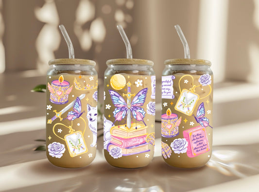Fantasy Bookish Lover Glass Cup