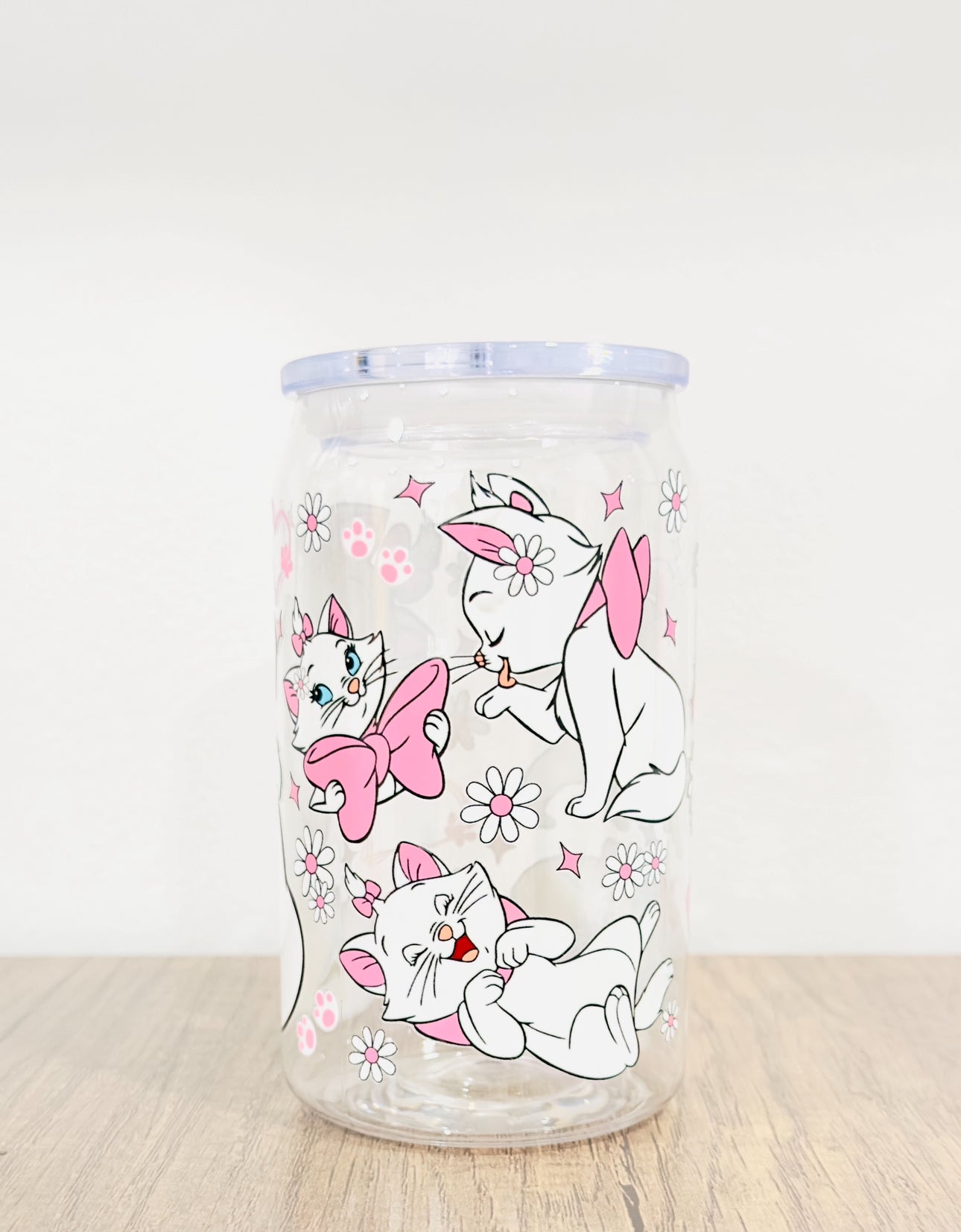 White Cat Acrylic Cup